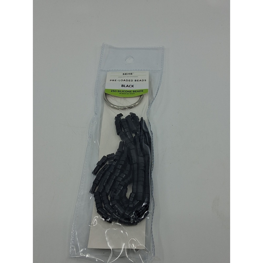 SEHE Speak Easy Hair Extensions Pre-Loaded Beads Black 250 Silicone Hair Beads